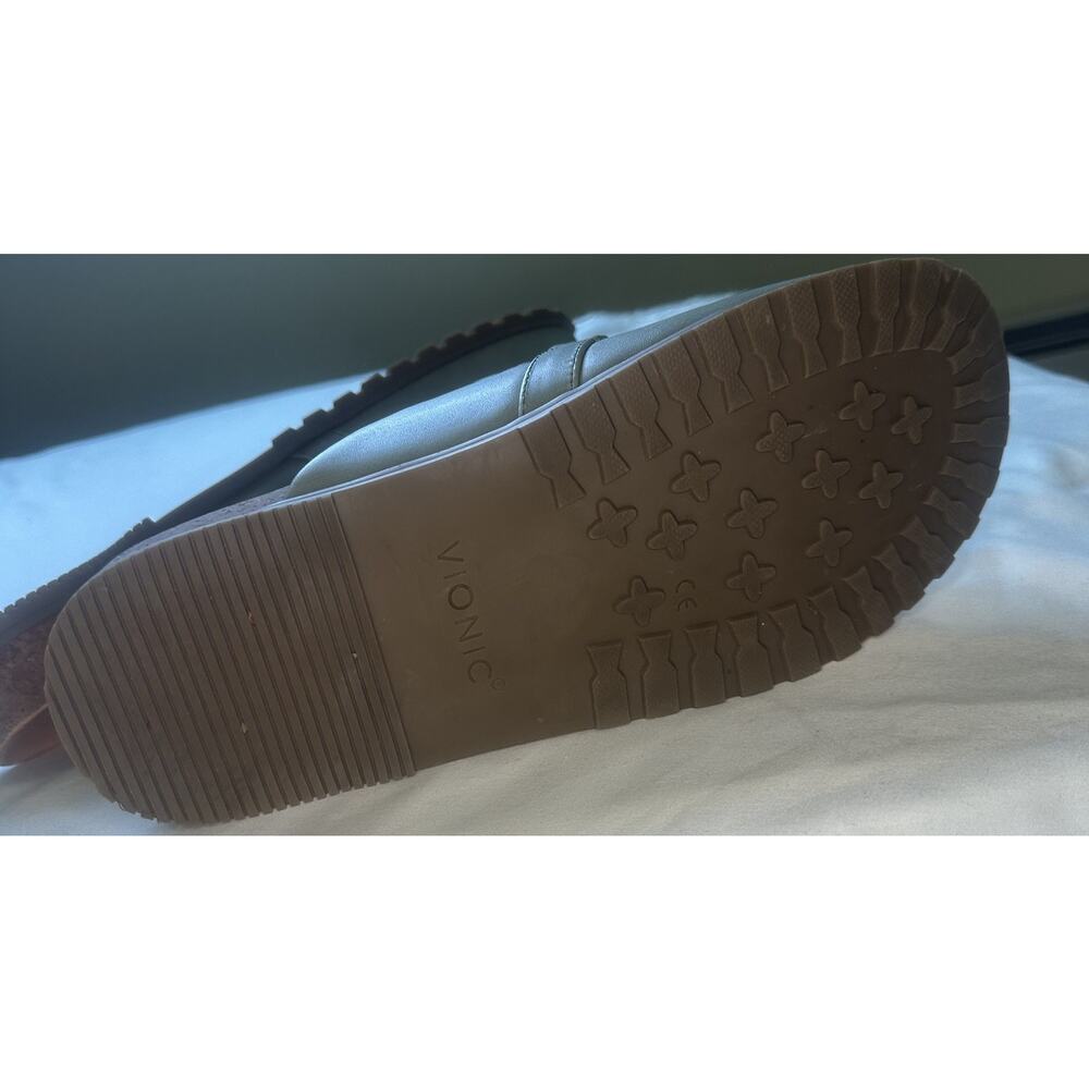 Vionic Georgie Mule Slides Womens 8.5 Olive Green Chain Comfort Loafer Sandals - Picture 4 of 8